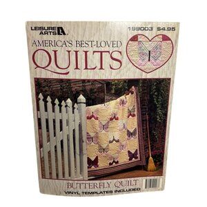 1993 Butterfly Quilt Pattern Leisure Arts With Vinyl Templates Included #199003
